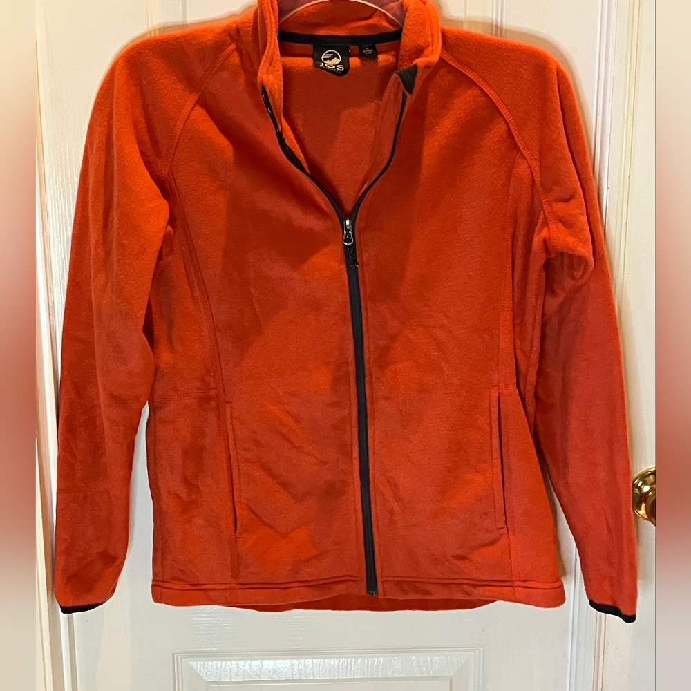Dark Orange Full-Zip Fleece Jacket